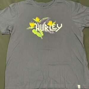 Hurley Gray Tee with Yellow and Green Graphic
